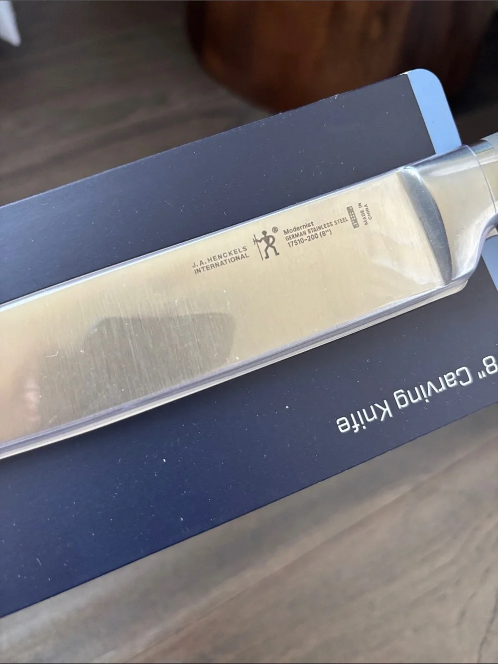 Heckels International Modernist Forged 8” carving knife, satin finish fine edge